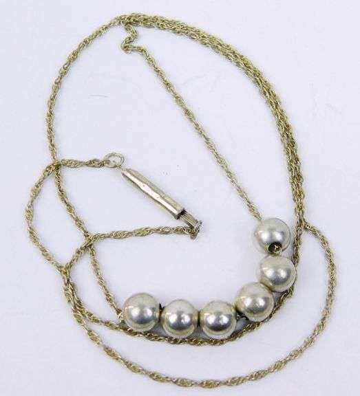 Vintage Sterling Silver Add-a-Bead Necklace
