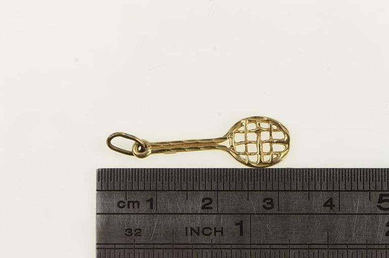 14K Yellow Gold Tennis Racket Racquet Sports Charm/Pendant