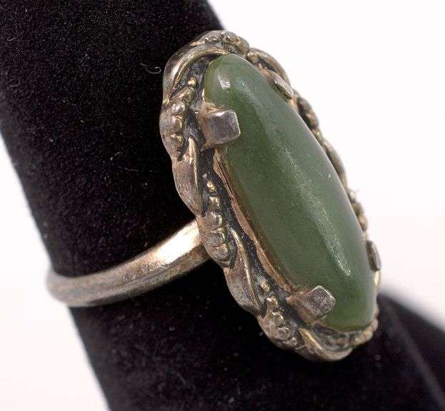Sterling Silver Green Gemstone Ring