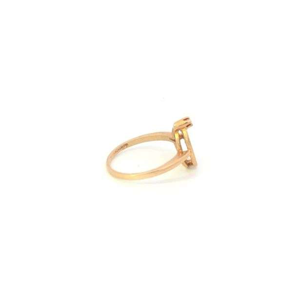 10K Yellow Gold Oval LOVE Groovy 60's Diamond Message Ring