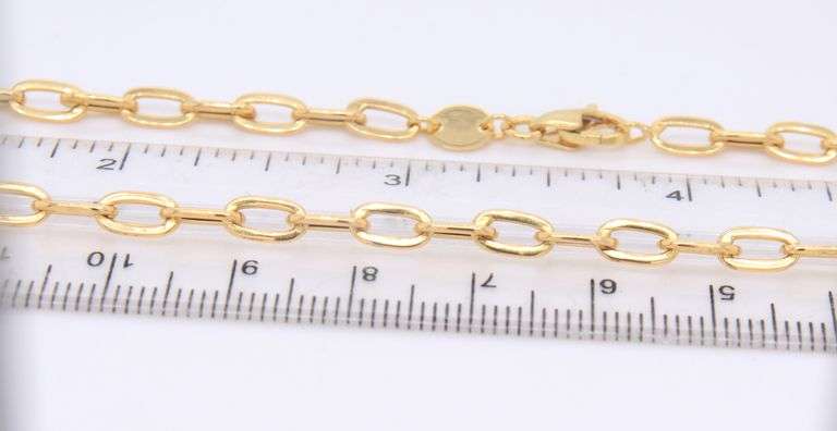 Paper Clip 18kt Yellow Gold Chain Necklace