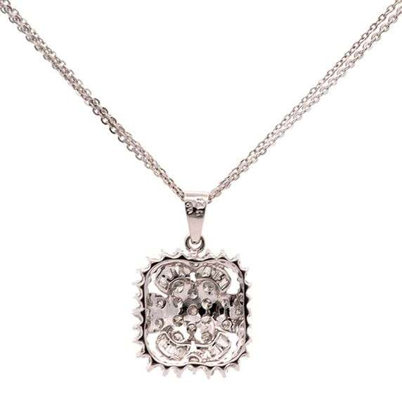1.30ctw Mixed Diamond Frame Multi Strand Pendant Necklace in 14K