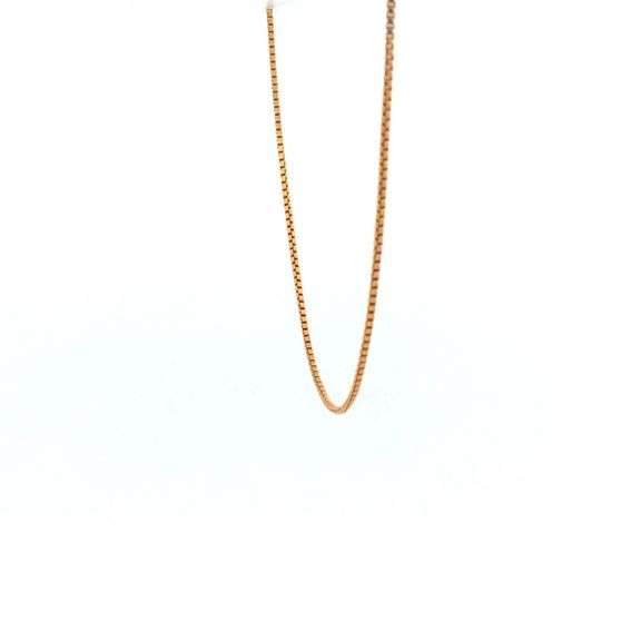 18K Yellow Gold 1.0mm Square Link Classic Box Chain Necklace