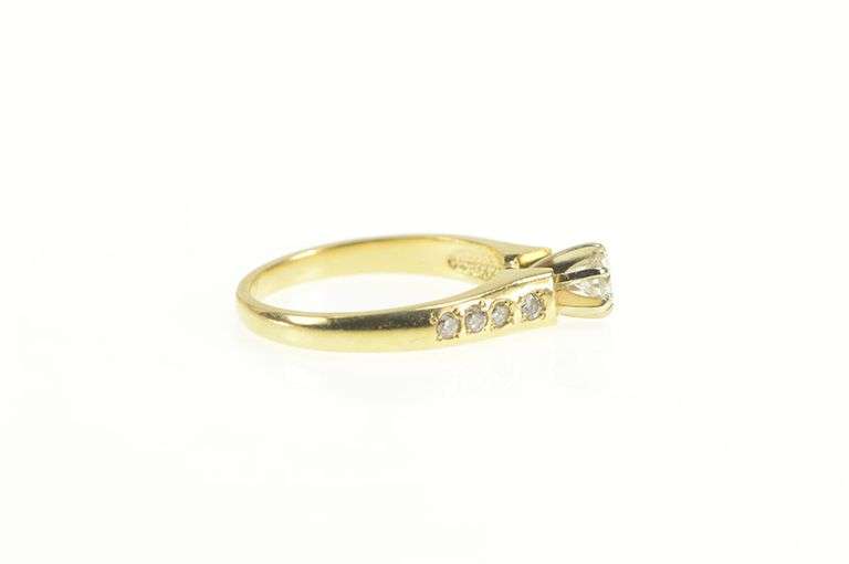 14K Yellow Gold 0.51 Ctw Diamond Classic Engagement Ring