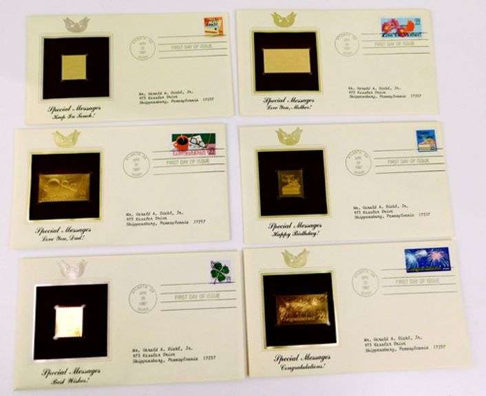 6 - 1987 1st Day Issue Covers/22KT Gold Stamps