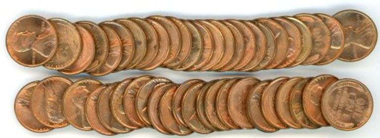 BU Roll of 1945-P Lincoln Wheat Cents