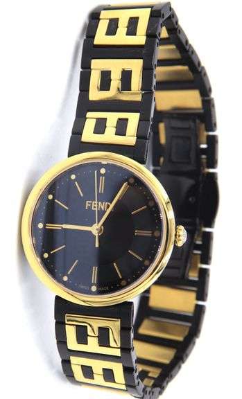 Fendi 29mm Quartz Black and Gold Watch