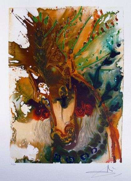 Pencil Numbered Salvador Dali, Bucephale