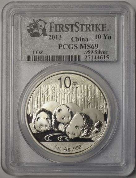 2013 China Silver Panda PCGS MS69 FirstStrike