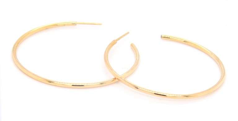 Simple Yellow Gold Hop Earrings