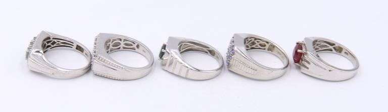 Group Lot of 5 Vintage 925 Sterling Silver Rings