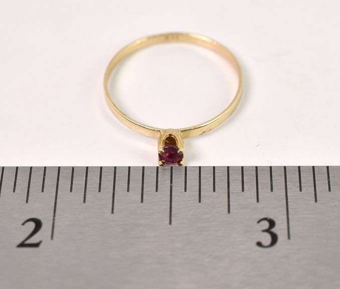 Stunning Solitaire Ruby Ring in 14K Yellow Gold