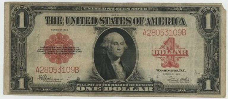 Scarcer 1923 Series Large Size $1 Red Seal US Note