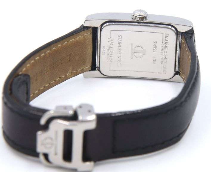 Baume & Mercier Hampton Quartz 20mm Black Leather Strap Watch