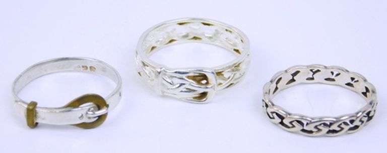 3 Sterling Silver Rings
