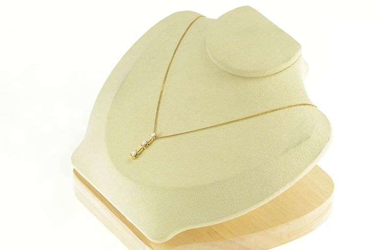 14K Yellow Gold 0.50 Ctw Pear Diamond Tiered Bar Drop Pendant