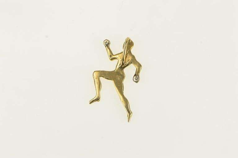 14K Yellow Gold Diamond Accent Runner Jogger Sprint Charm/Pendant