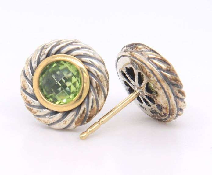 David Yurman Peridot Cookie Earrings