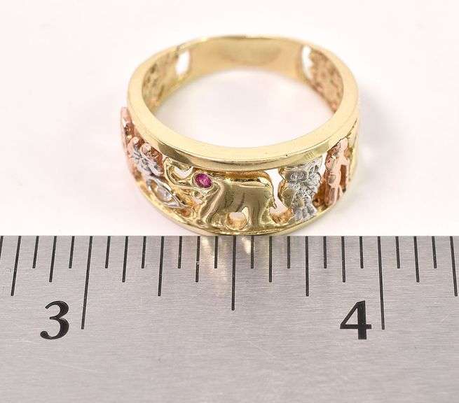 Charming 14K Yellow Gold Good Luck Ring