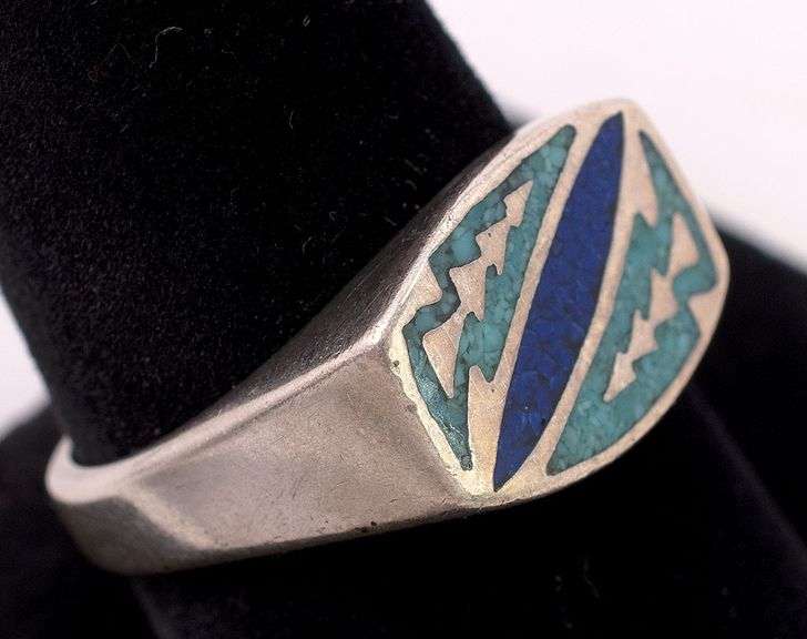 Sterling Silver Turquoise and Lapis Lazuli Ring