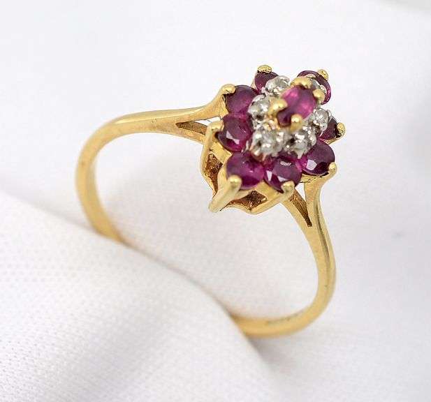 Cute Ruby & Diamond Cluster