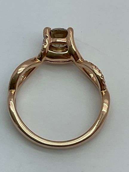 CERTIFIED 14K ROSE GOLD AND DIAMOND RING