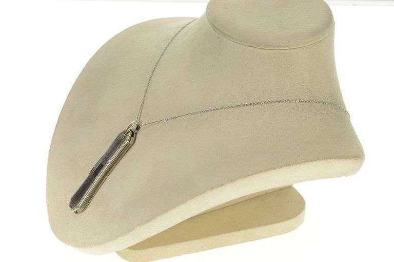 Gold Filled Art Deco Etched Pocket Watch Utility Knife Pendant