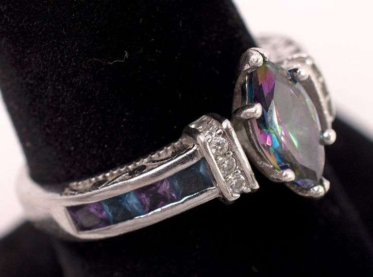 Sterling Silver Mystic Topaz and Amethyst Ring