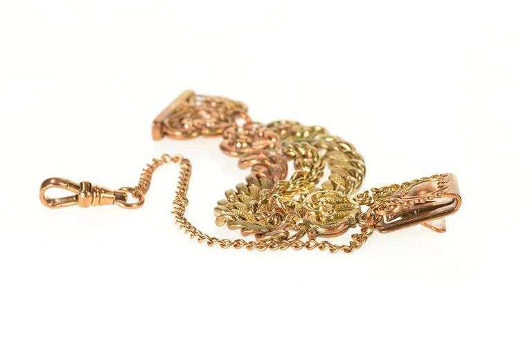 Victorian Ornate Scrollwork Chain Watch Fob