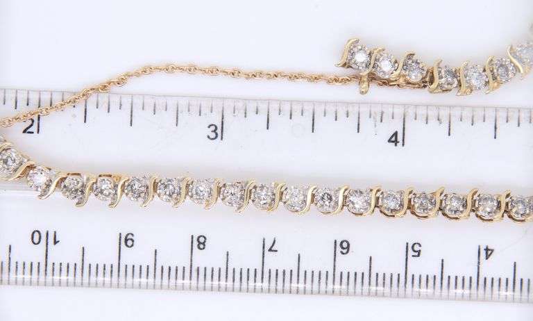 Divine Yellow Gold 3.30ctw S Link Diamond Bracelet