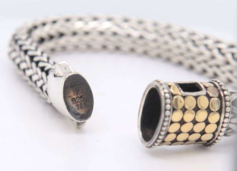 Trendy John Hardy 10mm 2 Tone Bracelet