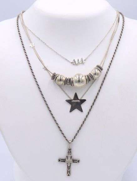 Lot of 4 Vintage 925 Sterling Silver Necklaces