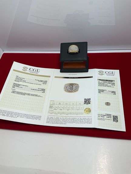 CERTIFIED 14K GOLD AND DIAMOND DOME RING