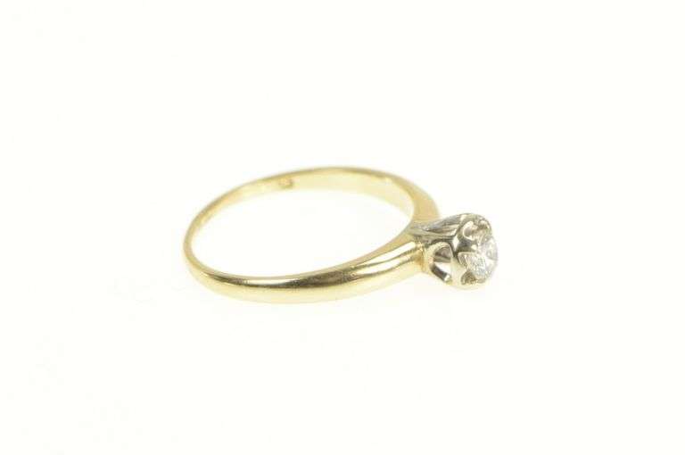 14K Yellow Gold 0.21 Ct VVS Diamond Solitaire Engagement Ring