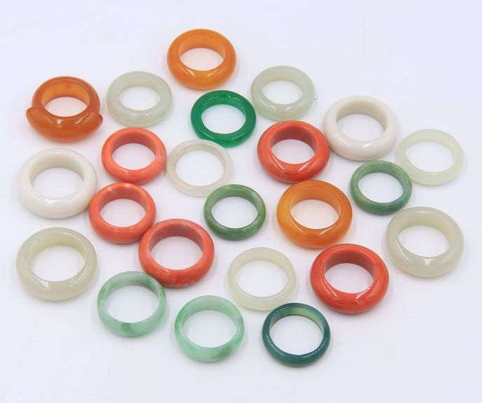 Group Lot of 23 Jade and assorted Other Bands