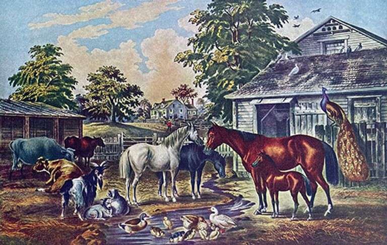 Collectible Vintage Artwork Depicting America in the Mid-Nineteenth Century