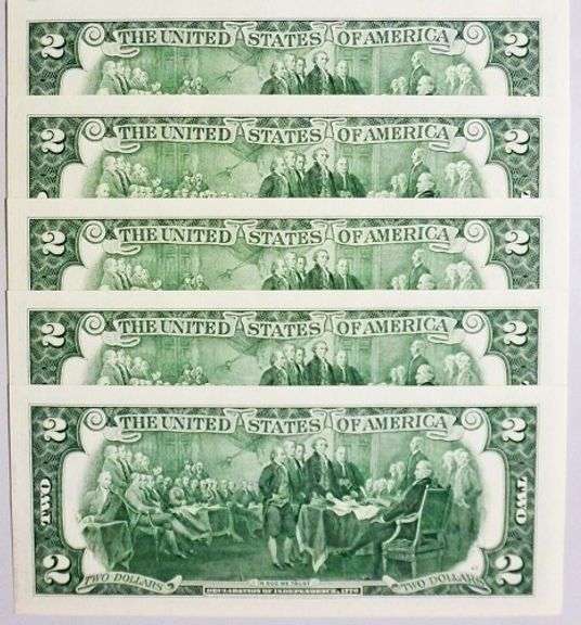 (5) Superb Crisp 2013 $2 Star Notes New York-Consecutive!