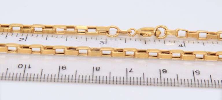 18kt Yellow Gold Solid Paper Clip Chain Necklace