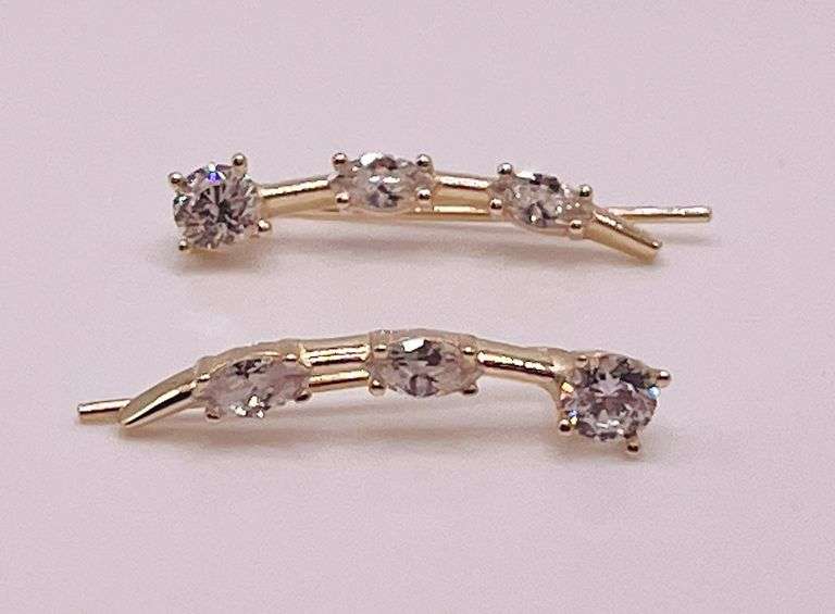 14kt Solid Yellow Gold & Diamond Earrings