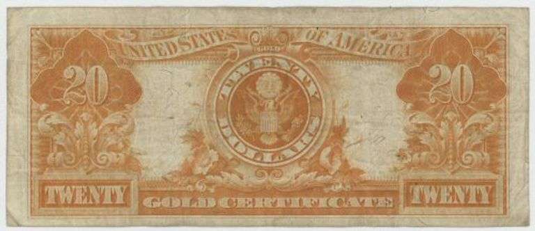 Scarce and attractive 1906 Series Large Size $20 Gold Certificate
