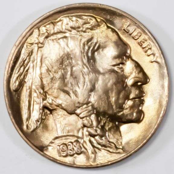 BU 1938 D Buffalo Nickel From a Part Original Roll