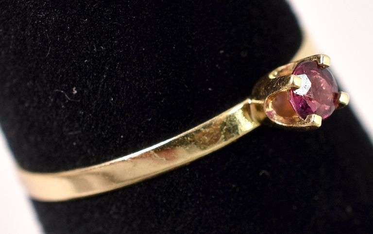 Stunning Solitaire Ruby Ring in 14K Yellow Gold