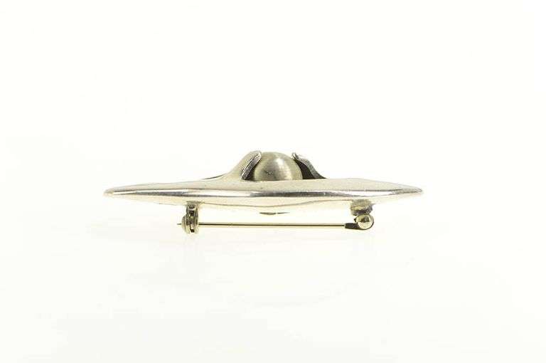Sterling Silver 1950's Abstract Designer Curvy Statement Pin/Brooch