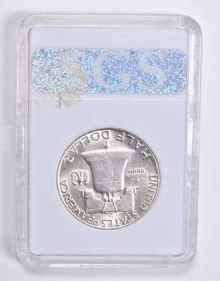MS69 FBL 1951-D Franklin Silver Half Dollar Full Bell Lines SGS