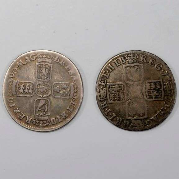 1690 William IV &1711 Queen Anne Shillings