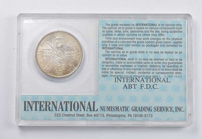 MS64 PL 1887 United Kingdom 1 Florin Jubilee INGS