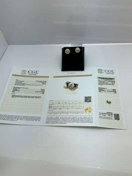 CERTIFIED GOLD AND DIAMOND STUD EARRINGS
