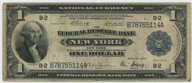 Desirable 1918 Series Large Size $1 National Currency Note (B-2)