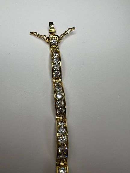 Dazzling 14 Kt 15.3  Grams Yellow Gold Plated Tennis Bracelet