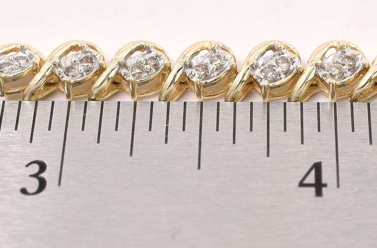 Dazzling 14K Yellow Gold Diamond Tennis Bracelet